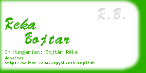 reka bojtar business card